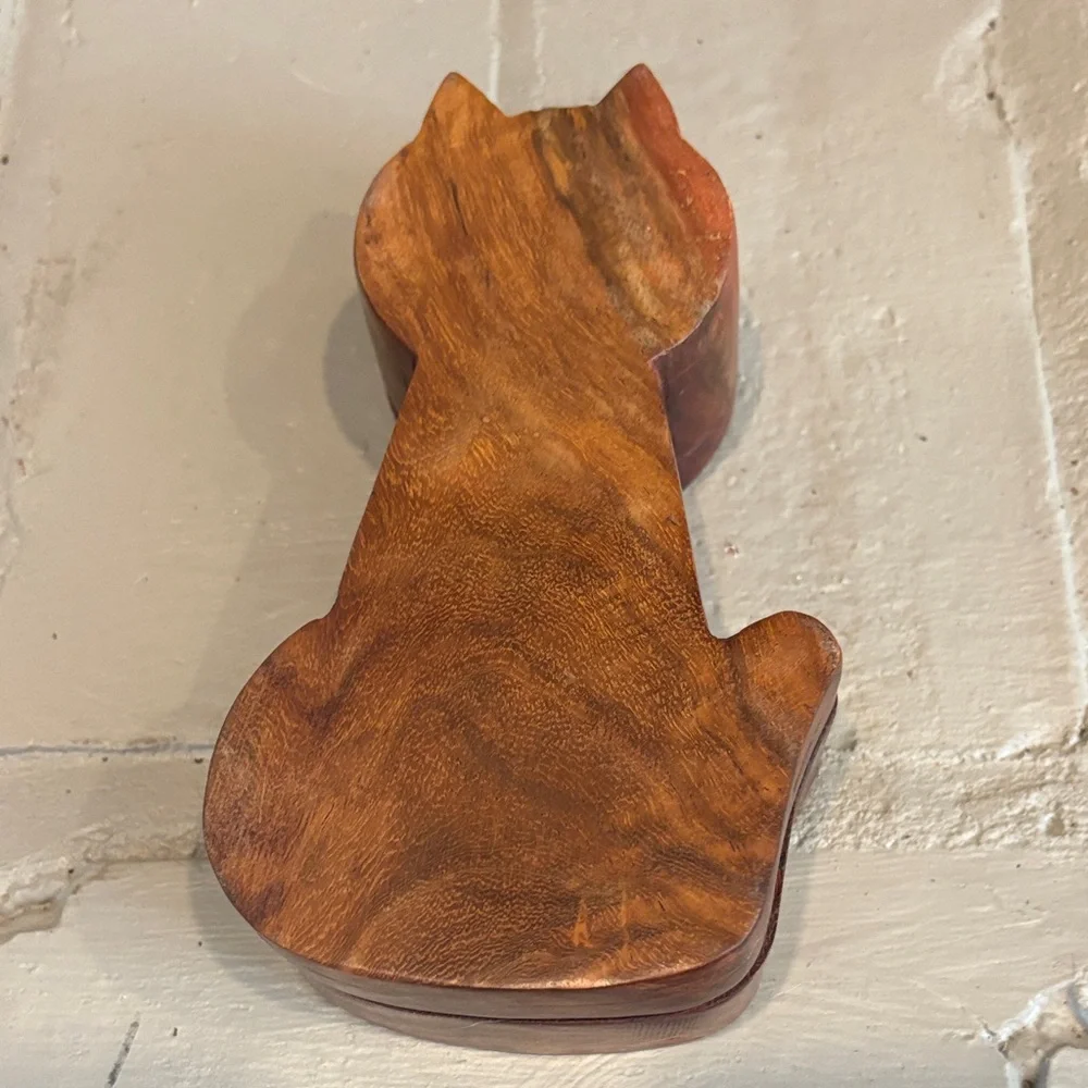 Handcrafted‎ Wooden Cat Puzzle Box/Trinket Box - Picture 6 of 9